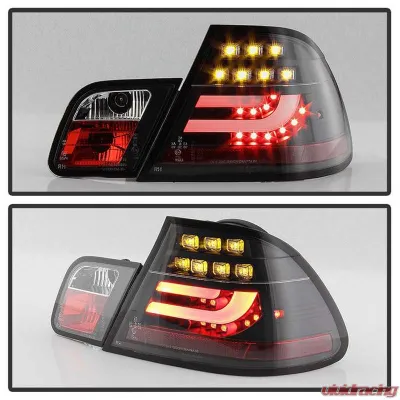 Spyder Auto Black LED Taillights with Light Bar for BMW E46 330xi 2-Door Coupe 2001-2003 - ALT-YD-BE4600-LBLED-BK