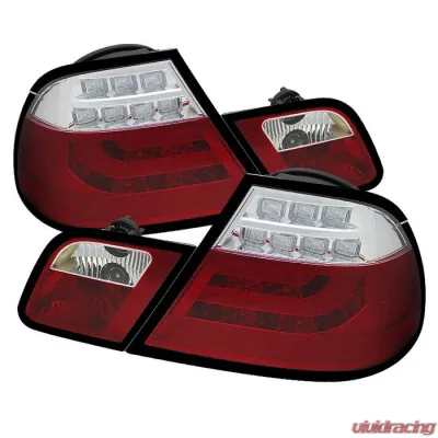 Spyder Auto Red Clear LED Taillights with Light Bar for BMW E46 330xi 2001-2003 - ALT-YD-BE4600-LBLED-RC