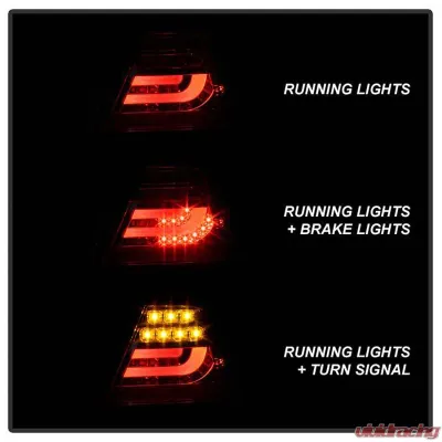 Spyder Auto Red Clear LED Taillights with Light Bar for BMW E46 330xi 2001-2003 - ALT-YD-BE4600-LBLED-RC