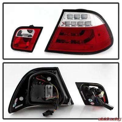 Spyder Auto Red Clear LED Taillights with Light Bar for BMW E46 330xi 2001-2003 - ALT-YD-BE4600-LBLED-RC