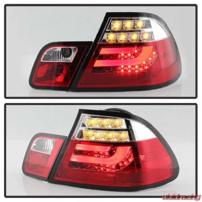 Spyder Auto Red Clear LED Taillights with Light Bar for BMW E46 330xi 2001-2003 - ALT-YD-BE4600-LBLED-RC