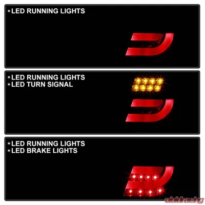 Spyder Auto Black LED Taillights for BMW E46 330xi 4-Door 2002-2005, Light Bar Style - ALT-YD-BE4602-4D-LBLED-BK