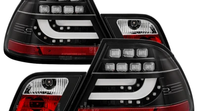 Spyder Auto Black LED Taillights for BMW E46 330xi 2-Door 2004-2006, Light Bar Style                                     - ALT-YD-BE4604-LBLED-BK - Image 11