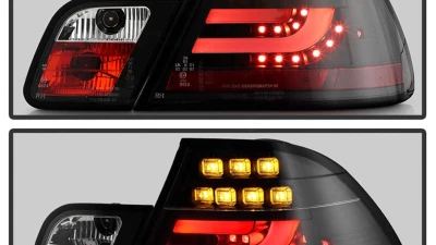 Spyder Auto Black LED Taillights for BMW E46 330xi 2-Door 2004-2006, Light Bar Style                                     - ALT-YD-BE4604-LBLED-BK - Image 10