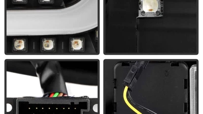 Spyder Auto Black LED Taillights for BMW E46 330xi 2-Door 2004-2006, Light Bar Style                                     - ALT-YD-BE4604-LBLED-BK - Image 3