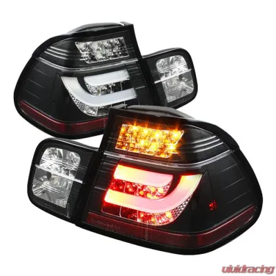 Spyder Auto Black LED Taillights for BMW E46 330xi 4-Door 2001, Light Bar Style - ALT-YD-BE4699-4D-LBLED-BK