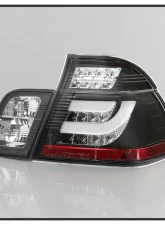 Spyder Auto Black LED Taillights for BMW E46 330xi 4-Door 2001, Light Bar Style                                     - ALT-YD-BE4699-4D-LBLED-BK - Image 2