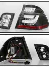 Spyder Auto Black LED Taillights for BMW E46 330xi 4-Door 2001, Light Bar Style                                     - ALT-YD-BE4699-4D-LBLED-BK - Image 3