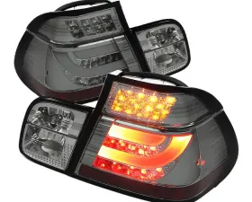 Spyder Auto Smoke LED Taillights for BMW E46 330xi 4-Door 2001, Light Bar Style