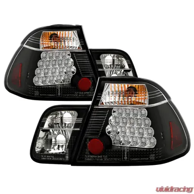 Spyder Auto LED Black Tail Lights for BMW E46 3-Series 4-Door 1999-2001 - ALT-YD-BE4699-4D-LED-BK