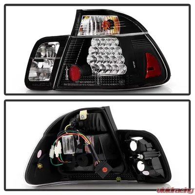 Spyder Auto LED Black Tail Lights for BMW E46 3-Series 4-Door 1999-2001 - ALT-YD-BE4699-4D-LED-BK