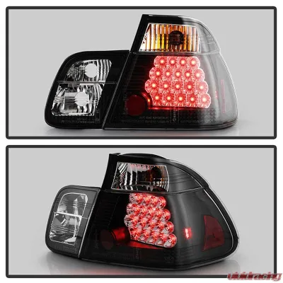 Spyder Auto LED Black Tail Lights for BMW E46 3-Series 4-Door 1999-2001 - ALT-YD-BE4699-4D-LED-BK