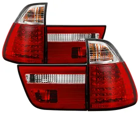 Spyder Auto 4-Piece LED Red Clear Tail Lights for BMW E53 X5 2000-2006