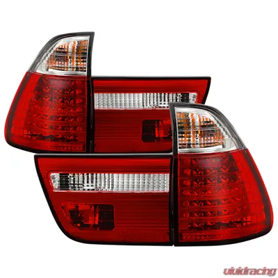 Spyder Auto 4-Piece LED Red Clear Tail Lights for BMW E53 X5 2000-2006 - ALT-YD-BE5300-LED-RC