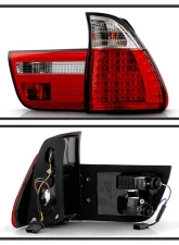 Spyder Auto 4-Piece LED Red Clear Tail Lights for BMW E53 X5 2000-2006                                     - ALT-YD-BE5300-LED-RC - Image 2