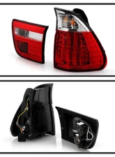 Spyder Auto 4-Piece LED Red Clear Tail Lights for BMW E53 X5 2000-2006                                     - ALT-YD-BE5300-LED-RC - Image 8