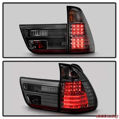 Spyder Auto 4 Piece Smoke LED Taillights for BMW E53 X5 4.8is 2004-2006 - ALT-YD-BE5300-LED-SM