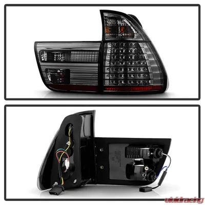Spyder Auto 4 Piece Smoke LED Taillights for BMW E53 X5 4.8is 2004-2006 - ALT-YD-BE5300-LED-SM