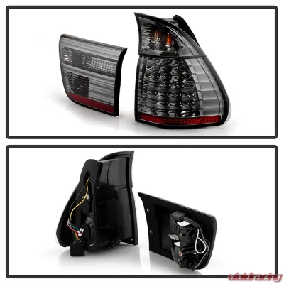 Spyder Auto 4 Piece Smoke LED Taillights for BMW E53 X5 4.8is 2004-2006 - ALT-YD-BE5300-LED-SM
