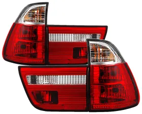 Spyder Auto 4-Piece Red Clear Tail Lights for BMW E53 X5 2000-2006 ALT-YD-BE5300-RC