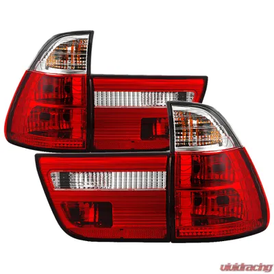 Spyder Auto 4-Piece Red Clear Tail Lights for BMW E53 X5 2000-2006 ALT-YD-BE5300-RC - ALT-YD-BE5300-RC