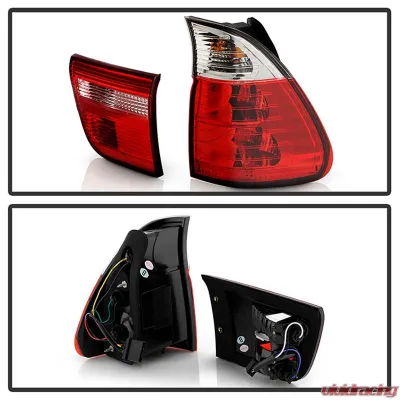 Spyder Auto 4-Piece Red Clear Tail Lights for BMW E53 X5 2000-2006 ALT-YD-BE5300-RC - ALT-YD-BE5300-RC