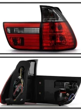 Spyder Auto 4 Piece Red Smoke Euro Style Taillights for BMW E53 X5 4.8is 2004-2006                                     - ALT-YD-BE5300-RS - Image 2