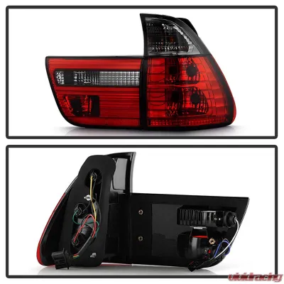Spyder Auto 4 Piece Red Smoke Euro Style Taillights for BMW E53 X5 4.8is 2004-2006 - ALT-YD-BE5300-RS