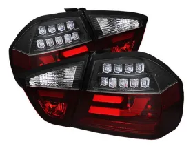 Spyder Auto LED Light Bar Tail Lights Black for BMW E90 3-Series 4-Door 1996-2008