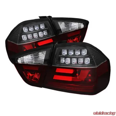 Spyder Auto LED Light Bar Tail Lights Black for BMW E90 3-Series 4-Door 1996-2008 - ALT-YD-BE9006-LBLED-G2-BK