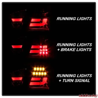 Spyder Auto LED Light Bar Tail Lights Black for BMW E90 3-Series 4-Door 1996-2008 - ALT-YD-BE9006-LBLED-G2-BK