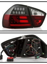 Spyder Auto LED Light Bar Tail Lights Black for BMW E90 3-Series 4-Door 1996-2008                                     - ALT-YD-BE9006-LBLED-G2-BK - Image 2