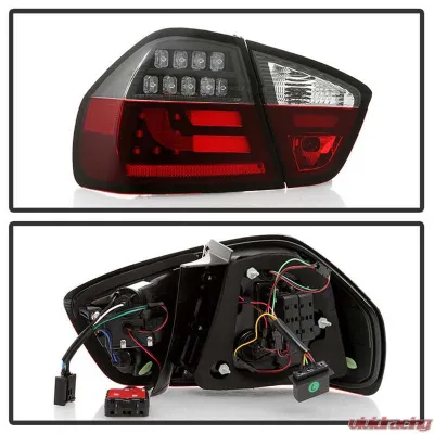 Spyder Auto LED Light Bar Tail Lights Black for BMW E90 3-Series 4-Door 1996-2008 - ALT-YD-BE9006-LBLED-G2-BK