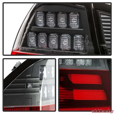 Spyder Auto LED Light Bar Tail Lights Black for BMW E90 3-Series 4-Door 1996-2008 - ALT-YD-BE9006-LBLED-G2-BK