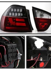 Spyder Auto LED Light Bar Tail Lights Black for BMW E90 3-Series 4-Door 1996-2008                                     - ALT-YD-BE9006-LBLED-G2-BK - Image 4