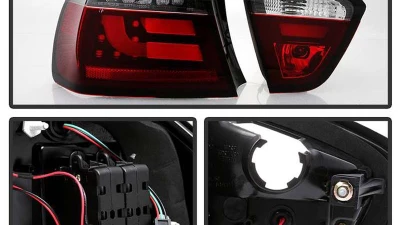 Spyder Auto LED Light Bar Tail Lights Black for BMW E90 3-Series 4-Door 1996-2008                                     - ALT-YD-BE9006-LBLED-G2-BK - Image 4