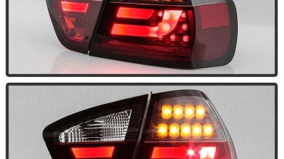 Spyder Auto LED Light Bar Tail Lights Black for BMW E90 3-Series 4-Door 1996-2008                                     - ALT-YD-BE9006-LBLED-G2-BK - Image 8