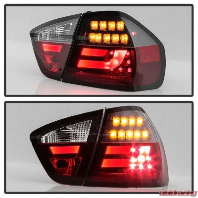 Spyder Auto LED Light Bar Tail Lights Black for BMW E90 3-Series 4-Door 1996-2008 - ALT-YD-BE9006-LBLED-G2-BK