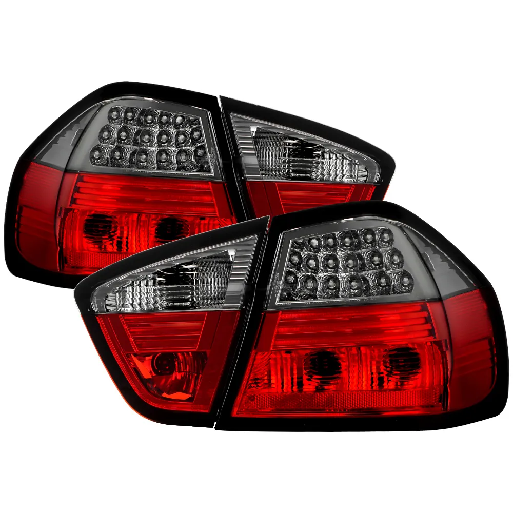Spyder Auto Red Smoke LED Taillights BMW E90 320i 4-Door 1996-2008 - ALT-YD-BE9006-LED-RS