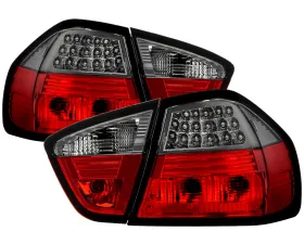 Spyder Auto Red Smoke LED Taillights for BMW E90 335xi 4-Door 2007-2008