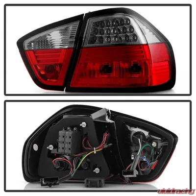 Spyder Auto Red Smoke LED Taillights for BMW E90 335xi 4-Door 2007-2008 - ALT-YD-BE9006-LED-RS
