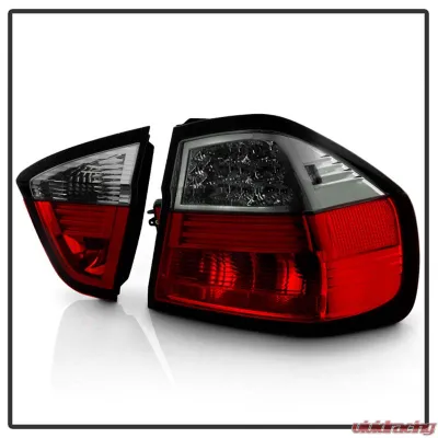 Spyder Auto Red Smoke LED Taillights for BMW E90 335xi 4-Door 2007-2008 - ALT-YD-BE9006-LED-RS
