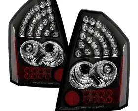 Spyder Auto LED Black Tail Lights for Chrysler 300 2005-2007, ALT-YD-CHR305-LED-BK