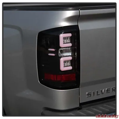 Spyder Auto Black LED Taillights with Light Bar for 2015-2016 Chevrolet Silverado 3500HD Dually - ALT-YD-CS14-LBLED-BK