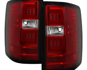 Spyder Auto Red Clear LED Taillights with Light Bar for 2015-2016 Chevrolet Silverado 3500HD Dually