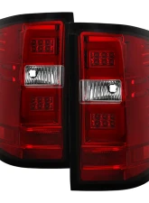 Spyder Auto Red Clear LED Taillights with Light Bar for 2015-2016 Chevrolet Silverado 3500HD Dually                                     - ALT-YD-CS14-LBLED-RC - Image 9