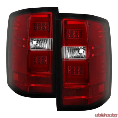 Spyder Auto Red Clear LED Taillights with Light Bar for 2015-2016 Chevrolet Silverado 3500HD Dually - ALT-YD-CS14-LBLED-RC