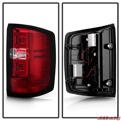 Spyder Auto Red Clear LED Taillights with Light Bar for 2015-2016 Chevrolet Silverado 3500HD Dually - ALT-YD-CS14-LBLED-RC