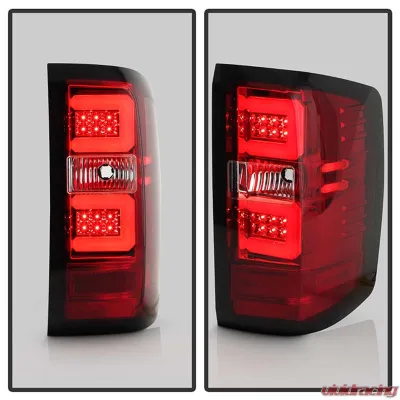 Spyder Auto Red Clear LED Taillights with Light Bar for 2015-2016 Chevrolet Silverado 3500HD Dually - ALT-YD-CS14-LBLED-RC