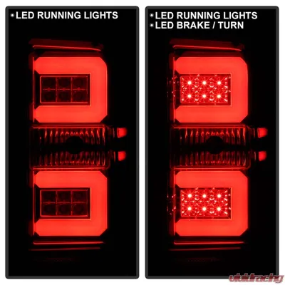 Spyder Auto Red Clear LED Taillights with Light Bar for 2015-2016 Chevrolet Silverado 3500HD Dually - ALT-YD-CS14-LBLED-RC